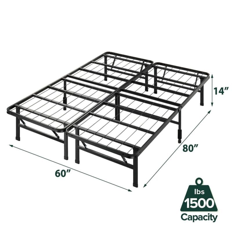 Zinus 14  Black Metal SmartBaseA Tool-Free Assembly Mattress Foundation, Queen - Image 6