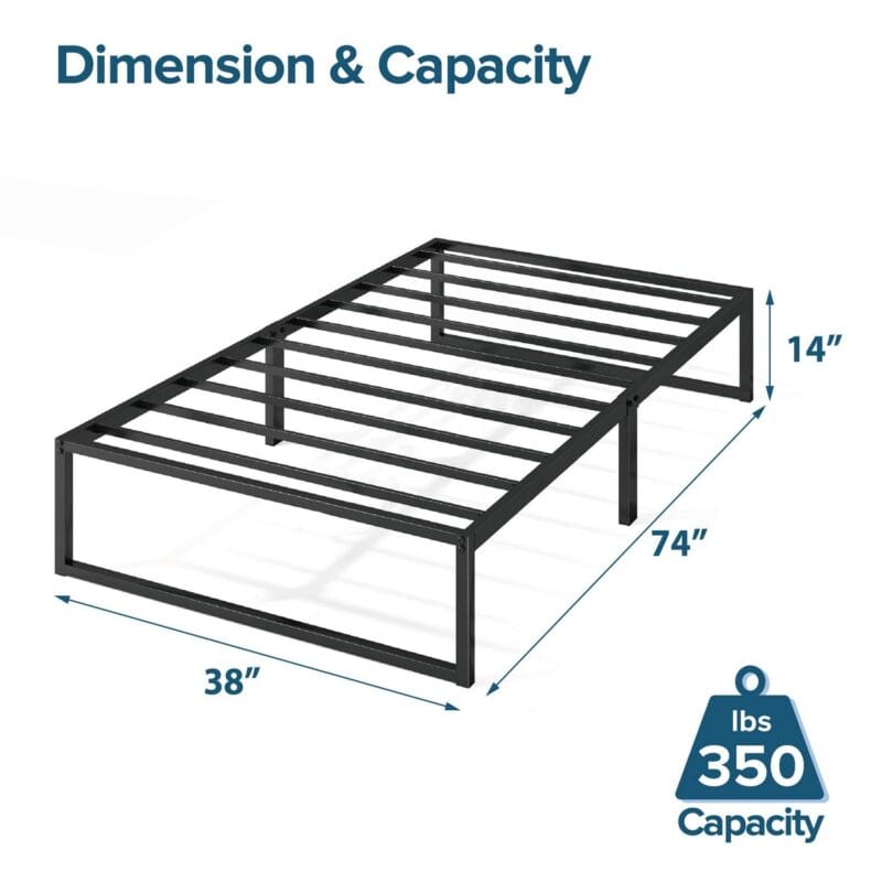 Zinus Lorelei 14  Metal Platform Bed Frame, Twin - Image 7