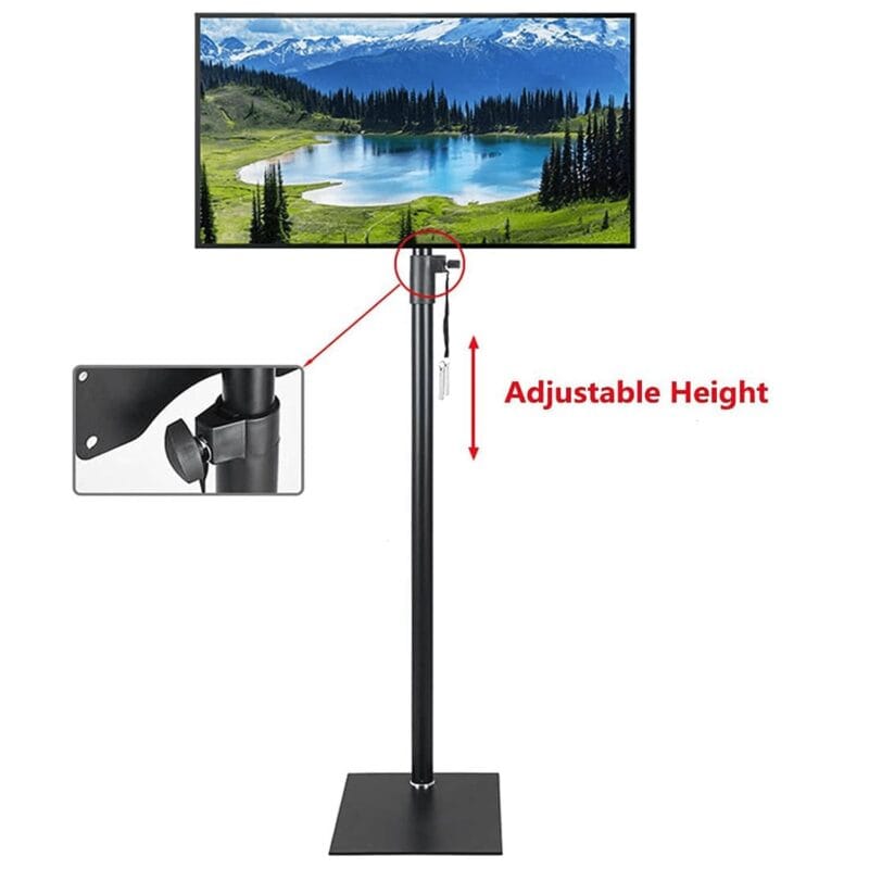 bimiti Floor TV Stand, Fits 13-42 inch TVs, Height Adjustable, Black - Image 6