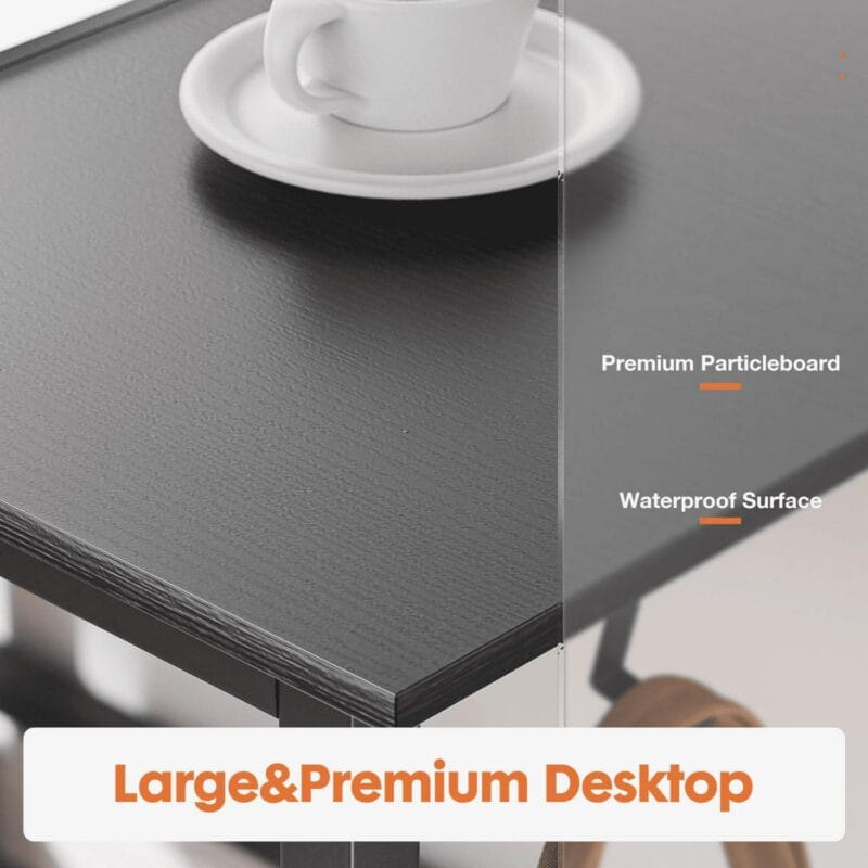 edx Computer Desk with Drawer 47 Inch PC Table Study Desk with 2-Tier Drawers Storage Shelf Headphone Hook, Modern Simple Style Laptop Desk for Bedroom, Gaming - Image 4