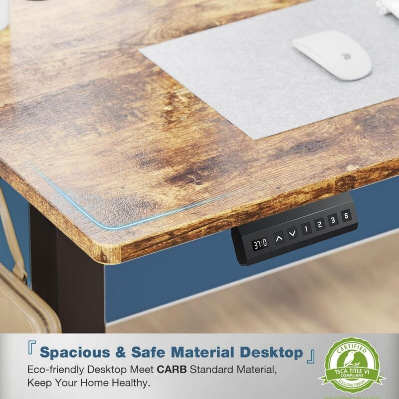 edx Electric Standing Desk, Height Adjustable Desk, 48 x 24 Inches Ergonomic Stand up Desk with Memory Preset and T-Shaped Metal Bracket for Home Office - Image 5