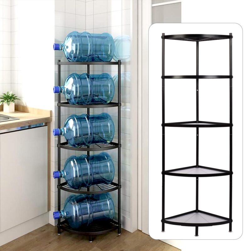 petoto 6-Tier Carbon Steel Kitchen Corner Shelf Rack Free Standing Pot Rack Storage Organizer - Image 10
