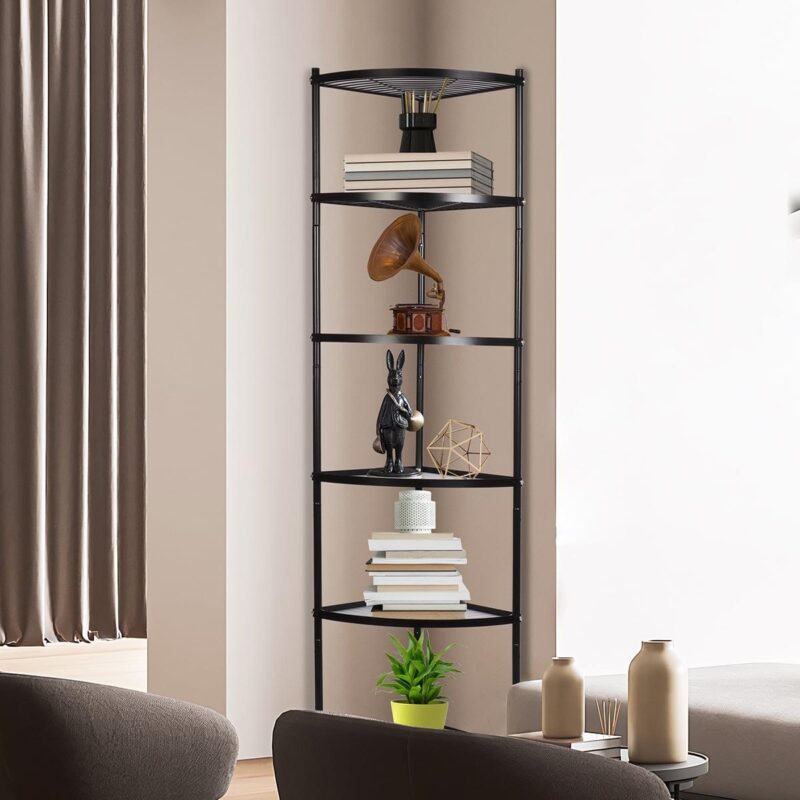 petoto 6-Tier Carbon Steel Kitchen Corner Shelf Rack Free Standing Pot Rack Storage Organizer - Image 4