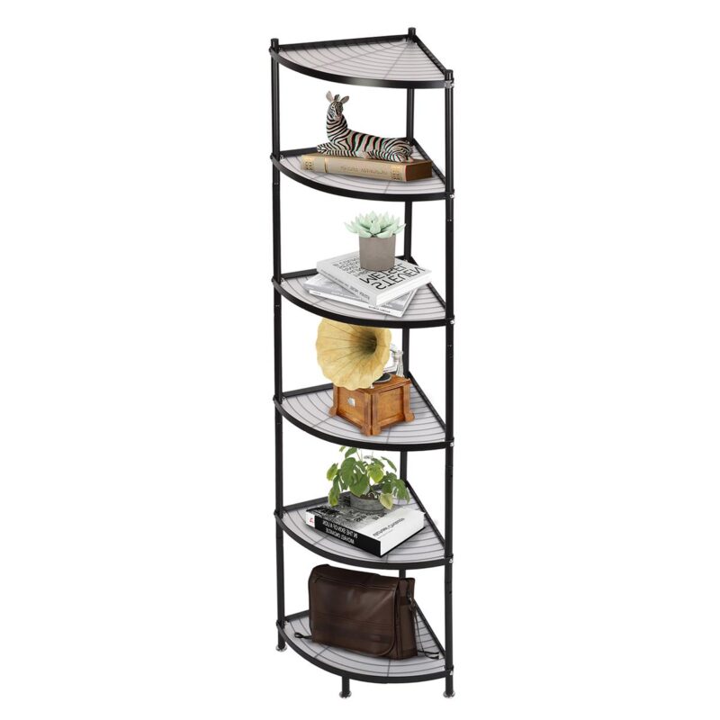 petoto 6-Tier Carbon Steel Kitchen Corner Shelf Rack Free Standing Pot Rack Storage Organizer - Image 14