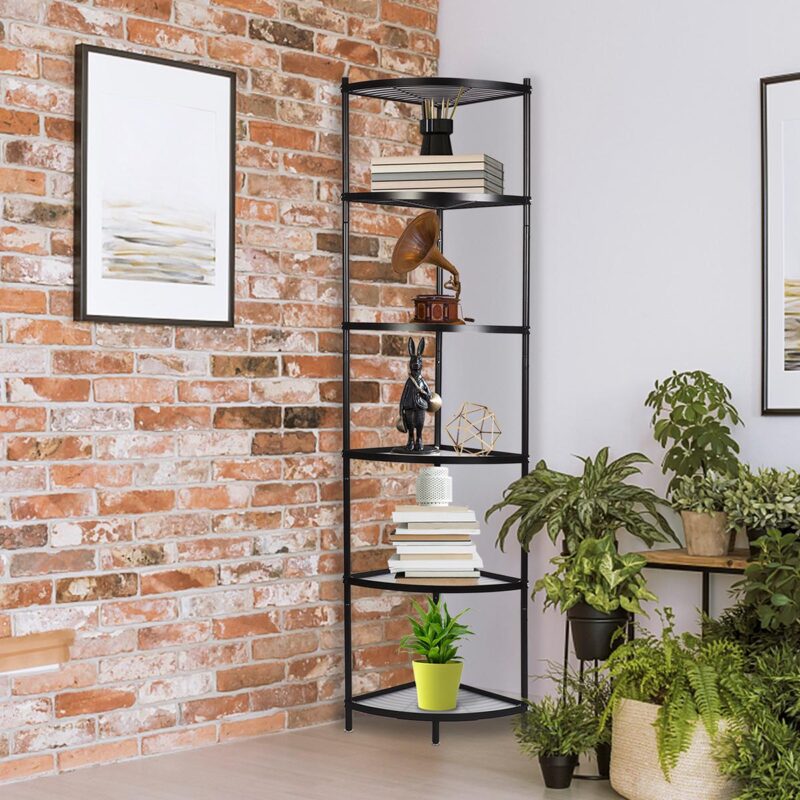 petoto 6-Tier Carbon Steel Kitchen Corner Shelf Rack Free Standing Pot Rack Storage Organizer - Image 13