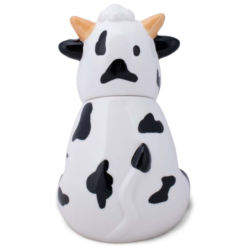 100 North Cute Spotted Cow Farm 10.5 x 7.1 Dolomite Ceramic Cookie Jar - Image 5
