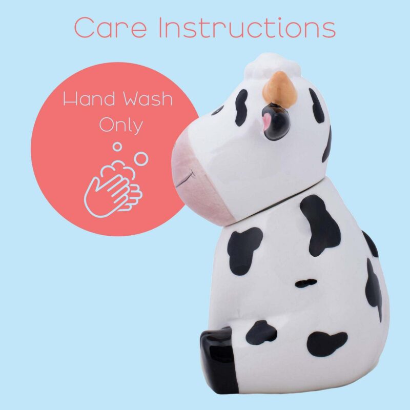 100 North Cute Spotted Cow Farm 10.5 x 7.1 Dolomite Ceramic Cookie Jar - Image 3