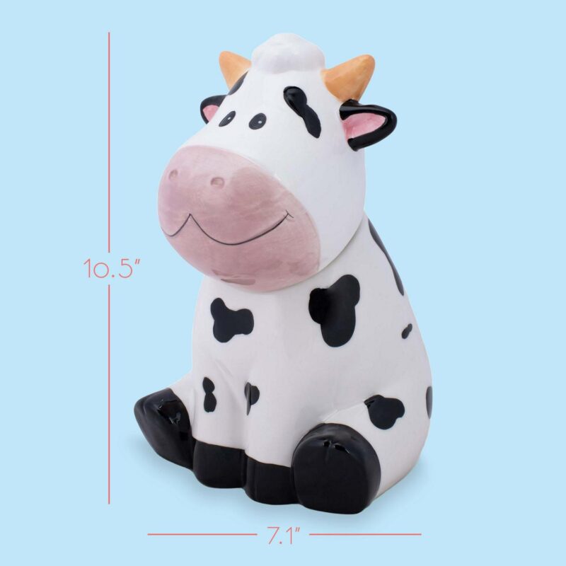 100 North Cute Spotted Cow Farm 10.5 x 7.1 Dolomite Ceramic Cookie Jar - Image 2