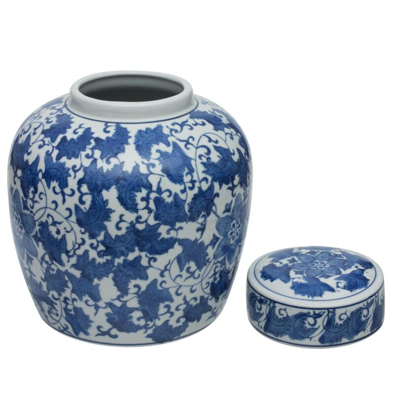 10  Floral Blue and White Porcelain Ginger Jar - Image 3