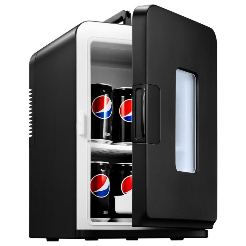 15L/21 Can Mini Fridge for Bedroom Refrigerator Cooler&Warmer, AC/DC, 1 Door, 11.8 Width, Black, New - Image 7