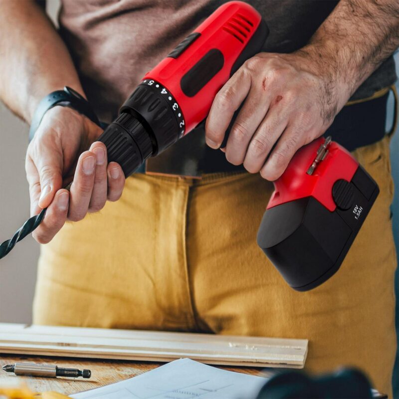 18V Cordless Drill Set - 89-Piece Tool Set with Drill Bits Sockets Driver Bits Rechargeable Battery and Tool Box by Stalwart - Image 5
