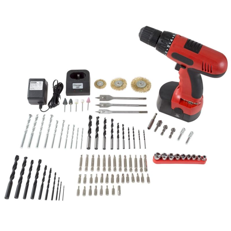 18V Cordless Drill Set - 89-Piece Tool Set with Drill Bits Sockets Driver Bits Rechargeable Battery and Tool Box by Stalwart - Image 9