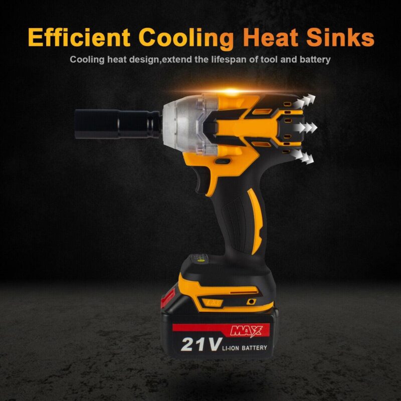 21V Cordless Impact Wrench 1/2 , 800Nm Brushless High Torque Impact Drill Driver Kit with LED Light - Image 10