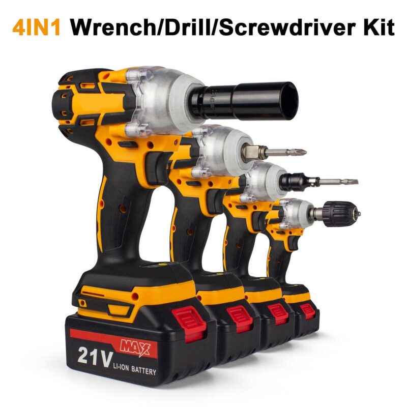 21V Cordless Impact Wrench 1/2 , 800Nm Brushless High Torque Impact Drill Driver Kit with LED Light - Image 2