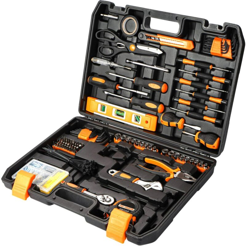 242-Piece Home Tool Kit, JELLAS General Household Hand Tool Set with Toolbox Storage Case for Apartment, Dorm and Home Repair