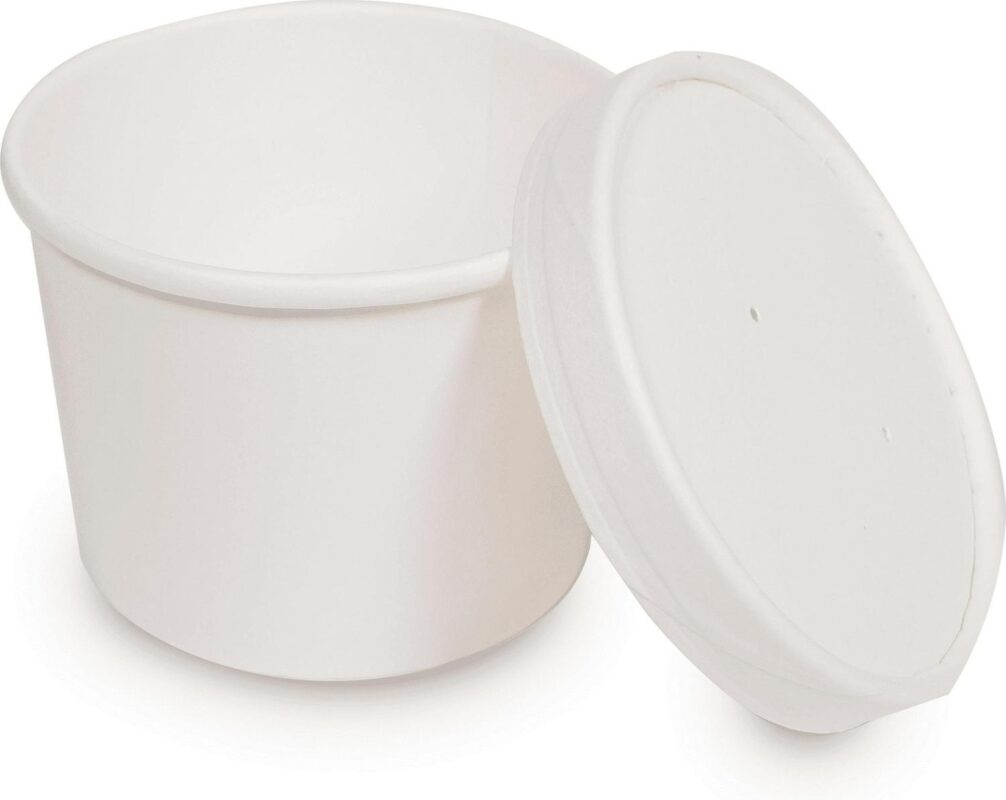 250 Sets White Paper Food Containers With Vented Lids, To Go Hot Soup Bowls, Disposable Ice Cream Cups (8oz) - Image 5