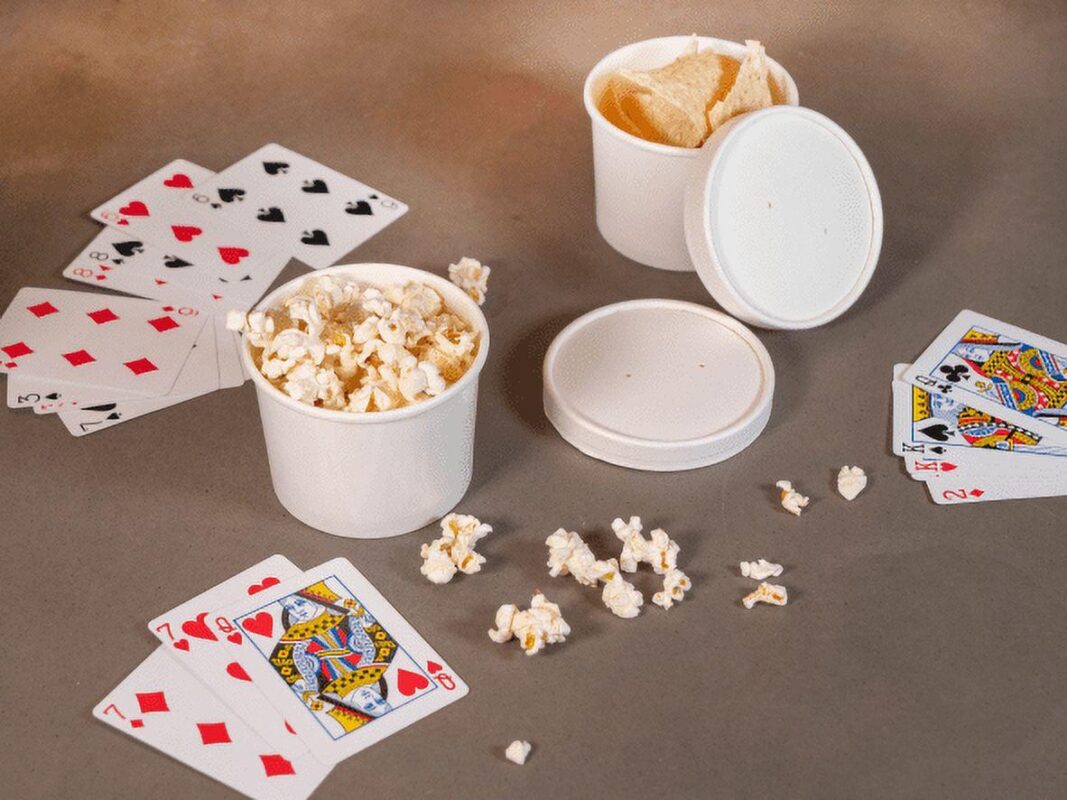 250 Sets White Paper Food Containers With Vented Lids, To Go Hot Soup Bowls, Disposable Ice Cream Cups (8oz) - Image 2