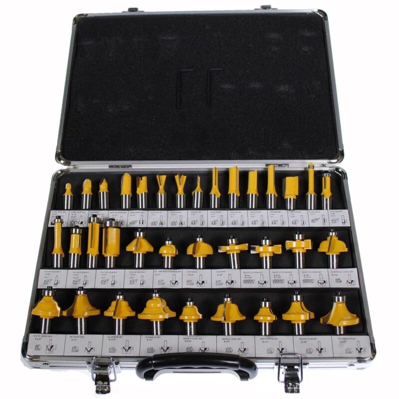 35 PIECE CARBIDE ROUTER BIT TOOLS SET W/ CASE - 1/2 INCH SHANKS - Image 2
