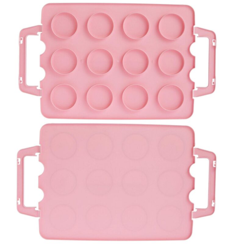 3 Tier Cupcake Carrier with Lid and Handle, Holds 36 Cupcakes (Pink, 13.5 x 10.25 x 10.75 In) - Image 9