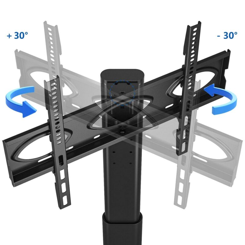 5Rcom Modern Floor TV Stand for TVs up to 65 inch, Black Apple TV Roku Ultra Mount - Image 6