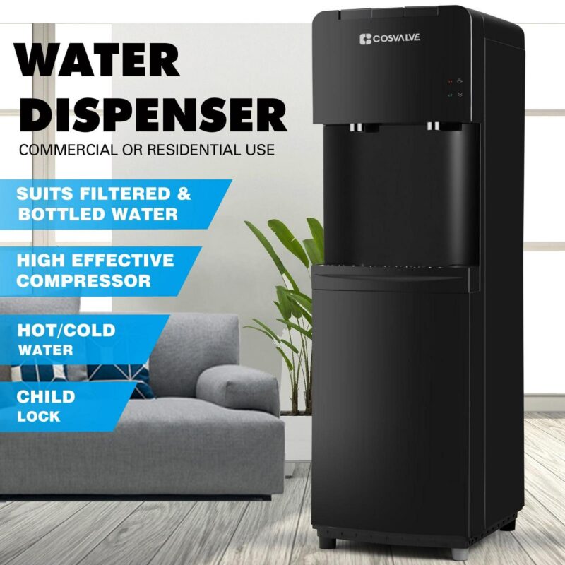 5 Gallon Hot Cold Water Dispenser Cooler Top Loading with Child Safety Lock (Black) - Image 4
