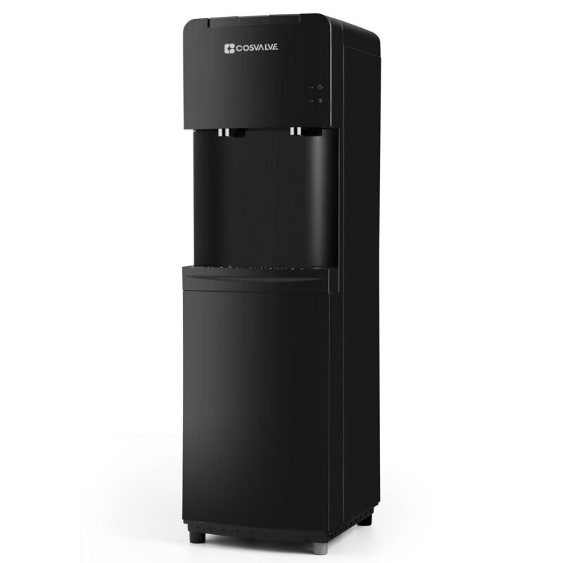 5 Gallon Hot Cold Water Dispenser Cooler Top Loading with Child Safety Lock (Black)