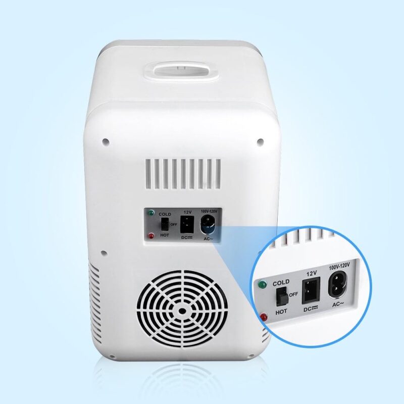 8 L Mini Fridge, Portable Thermoelectric Cooler and Warmer Refrigerators for Home, Office and Car, 8 Litre Capacity with Glass Door, Sliver - Image 6