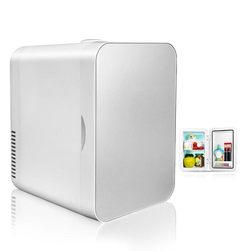 8 L Mini Fridge, Portable Thermoelectric Cooler and Warmer Refrigerators for Home, Office and Car, 8 Litre Capacity with Glass Door, Sliver