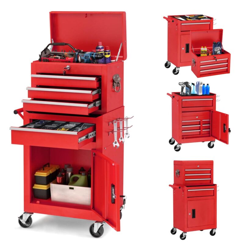 AECOJOY Tool Chest Rolling Tool Chest& Cabinets with Wheels Tool Organizer Box for Garage Workshop (Redi 1/4 - Image 3