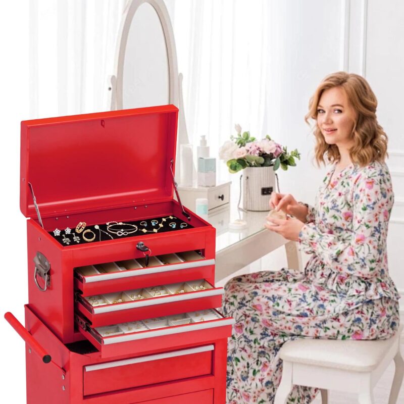 AECOJOY Tool Chest Rolling Tool Chest& Cabinets with Wheels Tool Organizer Box for Garage Workshop (Redi 1/4 - Image 9