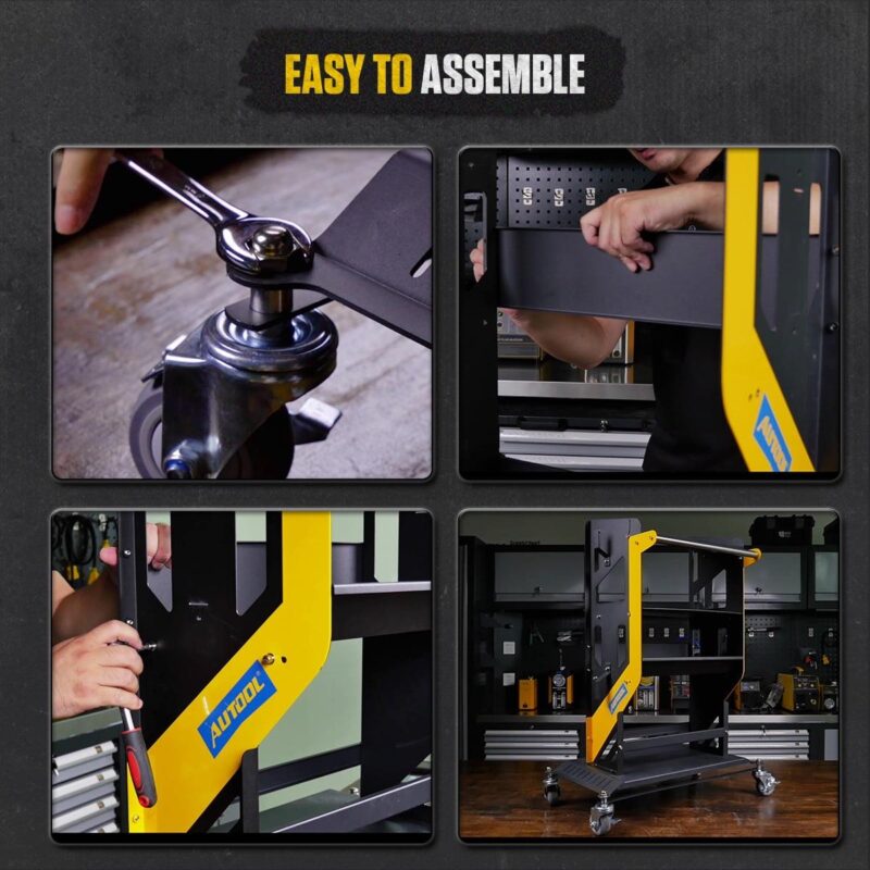 AUTOOL Automotive Service Tool Cart Car Repair Diagnostic Cart on Wheels Rolling Tool Cart Multi-Layer Storage with 4 360A Rotation Casters 660 lbs Capacity Service Utility Cart - Image 3