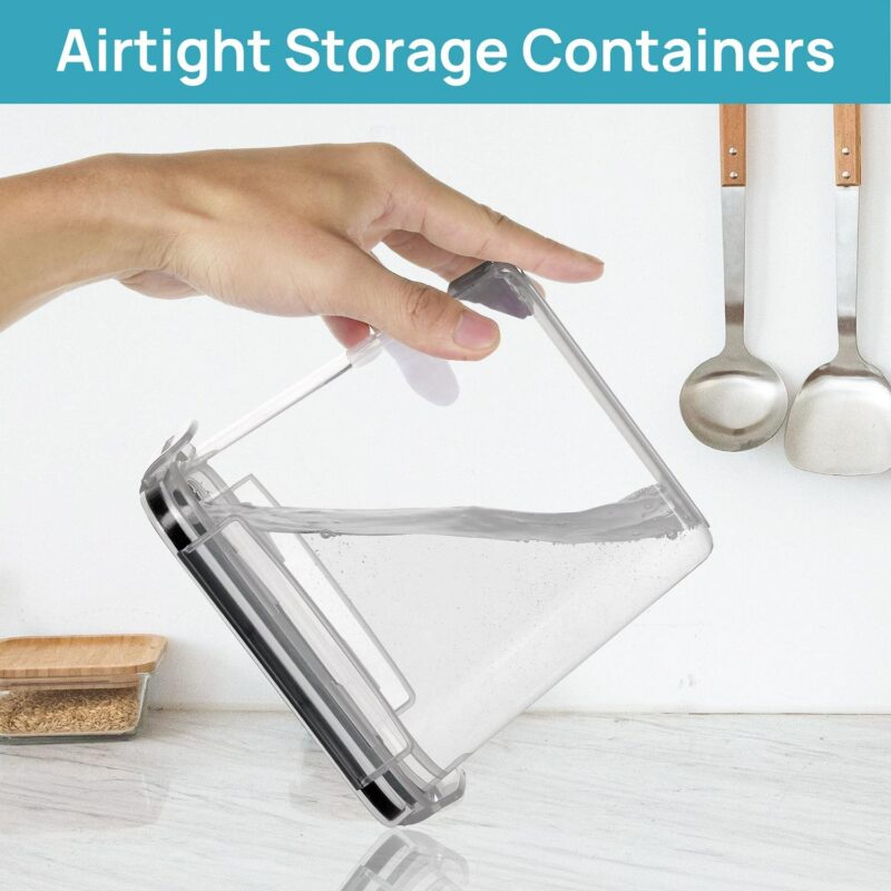 Airtight Food Storage Containers Set, Vtopmart 38pcs Plastic Kitchen and Pantry Organization Canisters, Black - Image 6