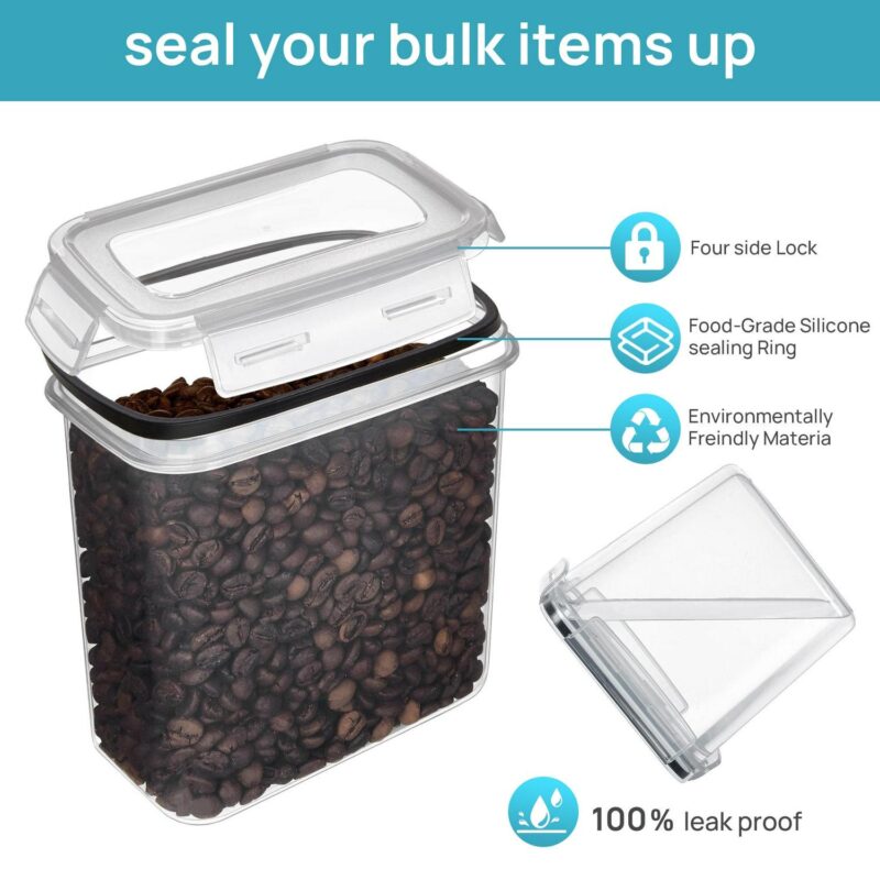 Airtight Food Storage Containers Set, Vtopmart 38pcs Plastic Kitchen and Pantry Organization Canisters, Black - Image 4