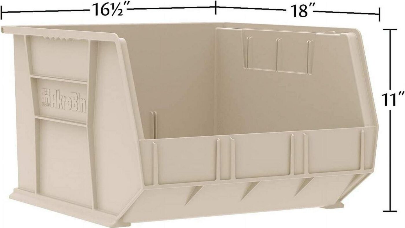 Akro-Mils Stackable Storage Bins, AkroBins 30270 Stacking Organizer, 18 x16 x11 , Blue, 3-Pack - Image 4