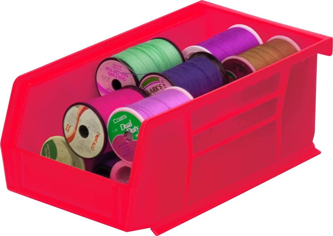 Akro-Mils Stackable Storage Bins, AkroBins Stacking Organizer, 7 x4 x3 , Red, 24-Pack - Image 6