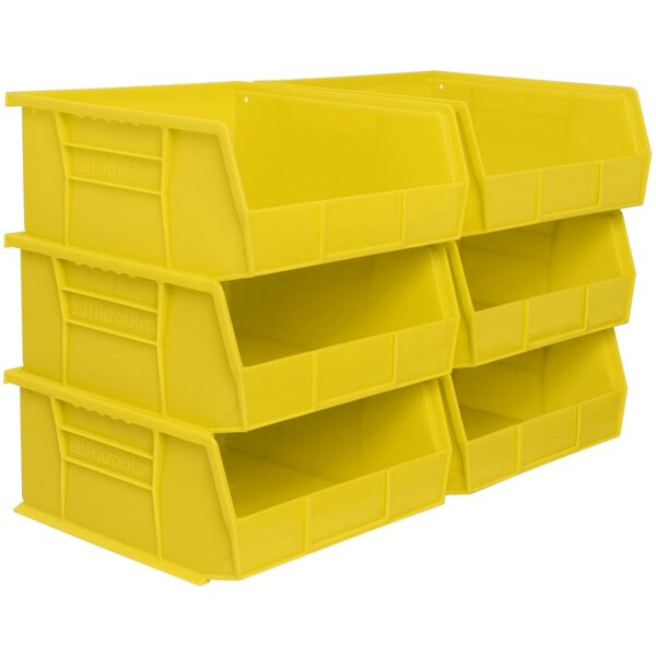 Akro-Mils Stackable Storage Bins, AkroBins Stacking Organizer, 11 x11 x5 , Yellow, 6-Pack