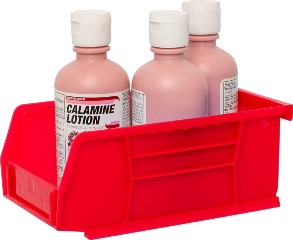 Akro-Mils Stackable Storage Bins, AkroBins Stacking Organizer, 7 x4 x3 , Red, 24-Pack - Image 8