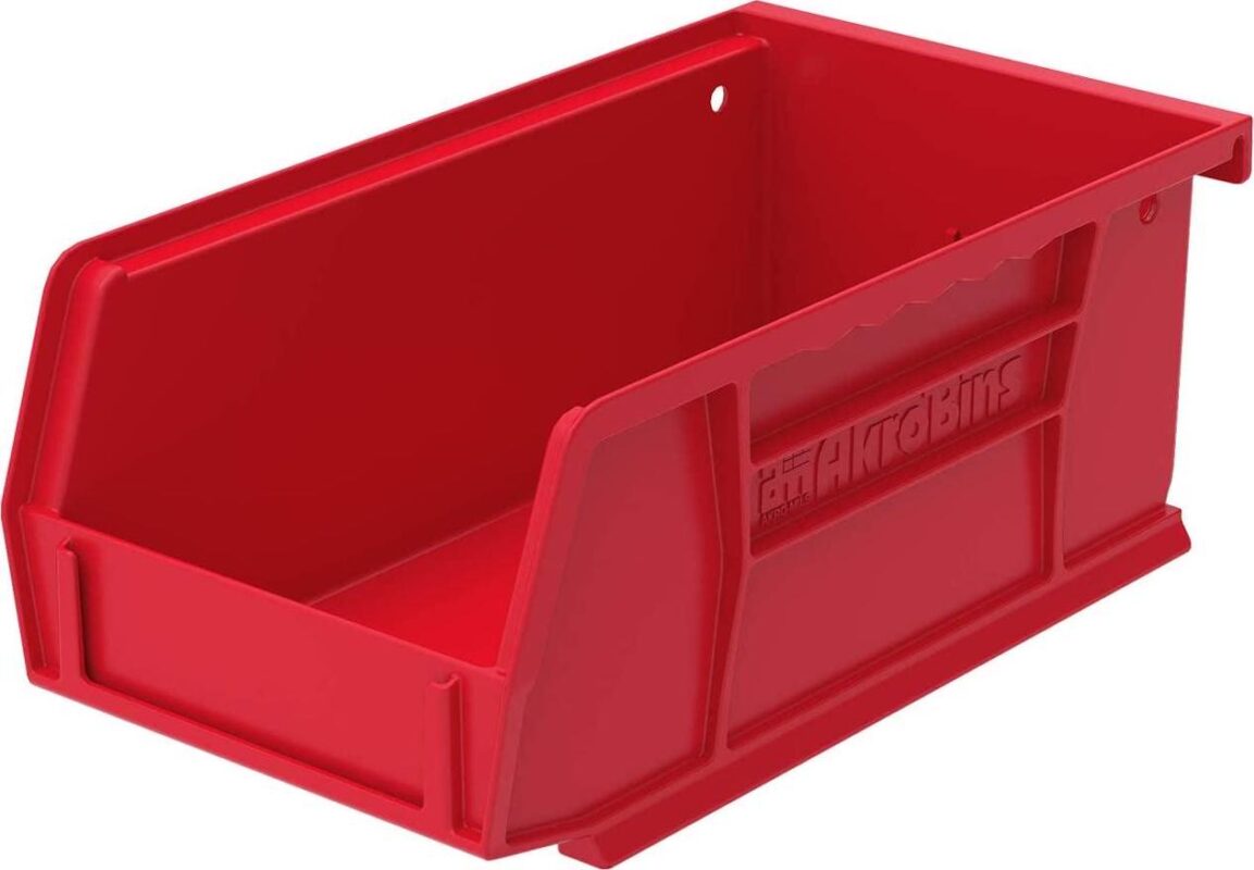 Akro-Mils Stackable Storage Bins, AkroBins Stacking Organizer, 7 x4 x3 , Red, 24-Pack - Image 5