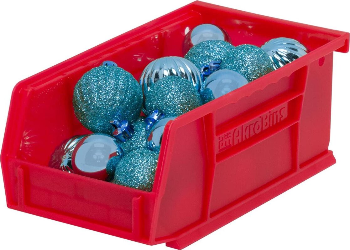 Akro-Mils Stackable Storage Bins, AkroBins Stacking Organizer, 7 x4 x3 , Red, 24-Pack - Image 10