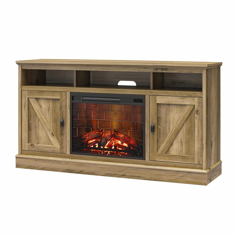 Ameriwood Home Ashton Lane Electric Fireplace TV Stand for TVs up to 65 , Rustic Oak - Image 22