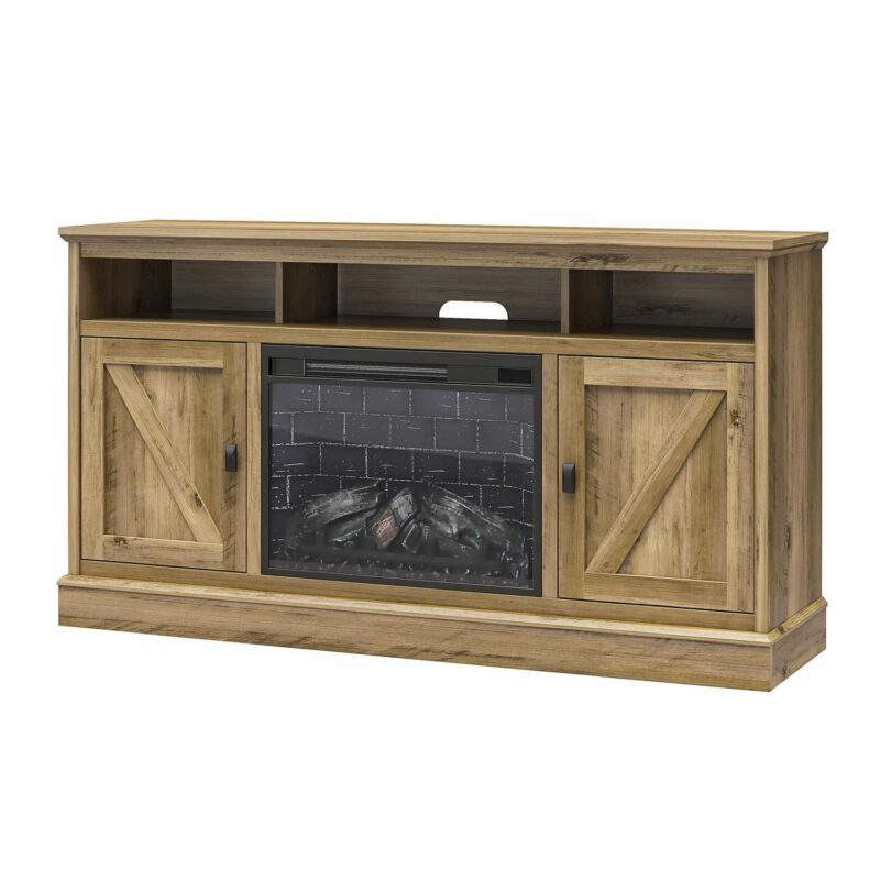 Ameriwood Home Ashton Lane Electric Fireplace TV Stand for TVs up to 65 , Rustic Oak - Image 23