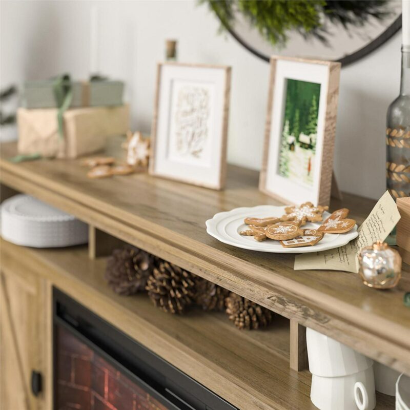 Ameriwood Home Ashton Lane Electric Fireplace TV Stand for TVs up to 65 , Rustic Oak - Image 5