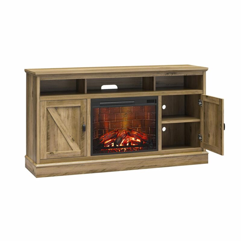 Ameriwood Home Ashton Lane Electric Fireplace TV Stand for TVs up to 65 , Rustic Oak - Image 17