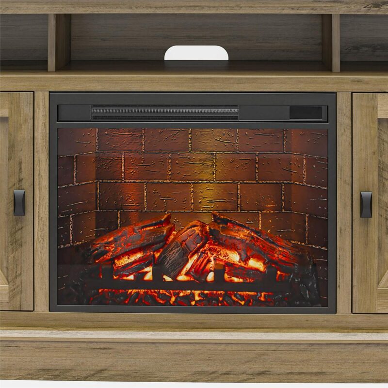 Ameriwood Home Ashton Lane Electric Fireplace TV Stand for TVs up to 65 , Rustic Oak - Image 25