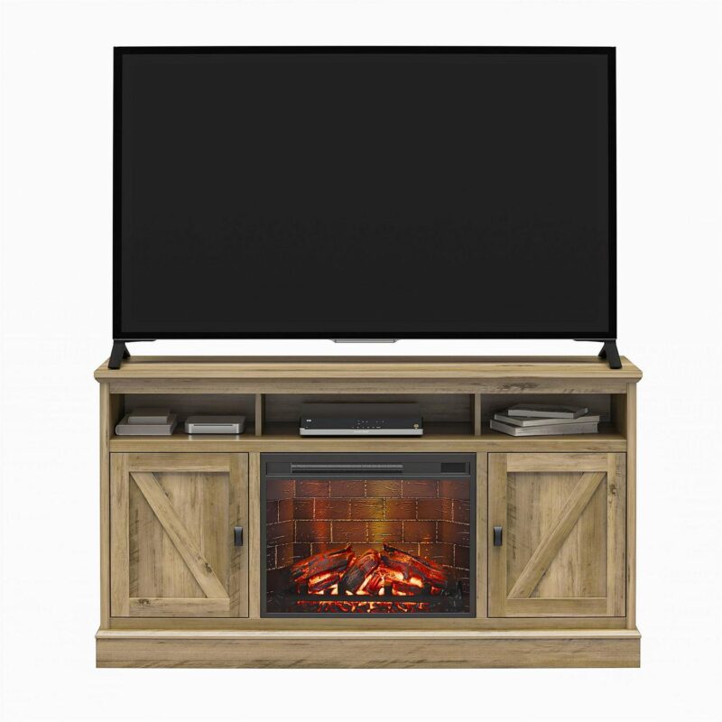 Ameriwood Home Ashton Lane Electric Fireplace TV Stand for TVs up to 65 , Rustic Oak - Image 15