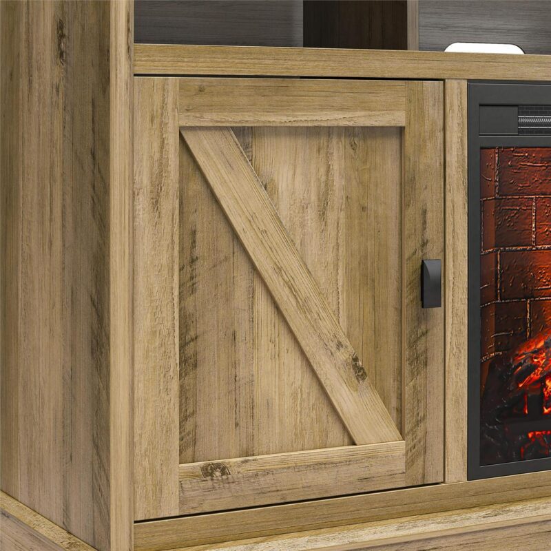 Ameriwood Home Ashton Lane Electric Fireplace TV Stand for TVs up to 65 , Rustic Oak - Image 26