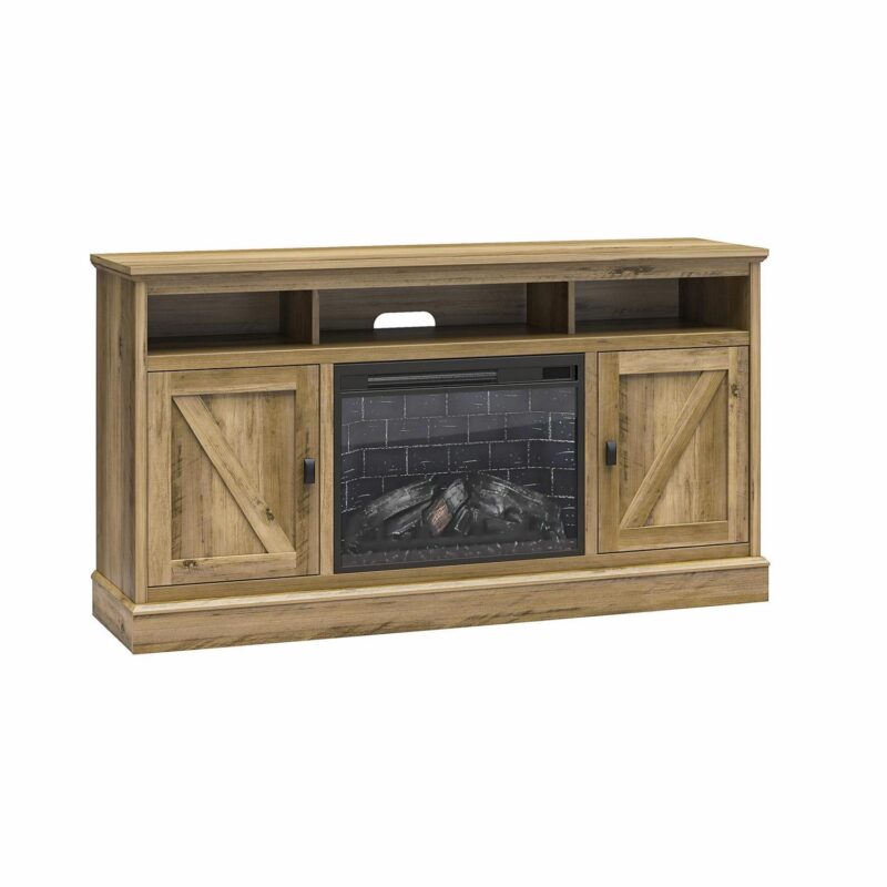 Ameriwood Home Ashton Lane Electric Fireplace TV Stand for TVs up to 65 , Rustic Oak - Image 24