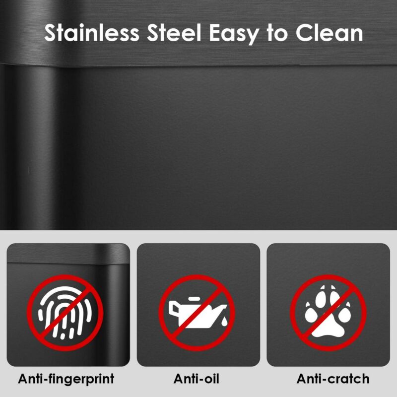 Arlopu 21.1 Gallon Automatic Garbage Can Motion Sensor Touchless Kitchen Trash Can with Soft-Close Lid, Stainless Steel - Image 6