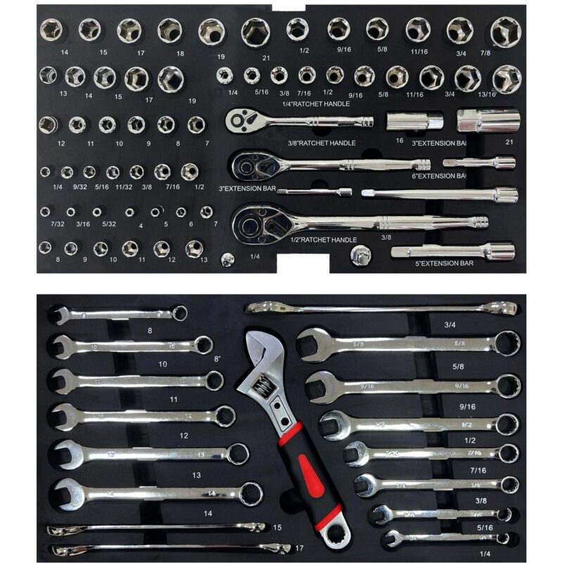 Aukfa 439-Piece Mechanics Tool Set, 3 Drawer Tool Organizer Metal Box w/ Tool Kit for Home, Auto Repair, Orange - Image 7