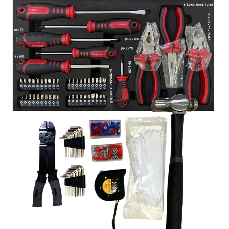 Aukfa 439-Piece Mechanics Tool Set, 3 Drawer Tool Organizer Metal Box w/ Tool Kit for Home, Auto Repair, Orange - Image 8